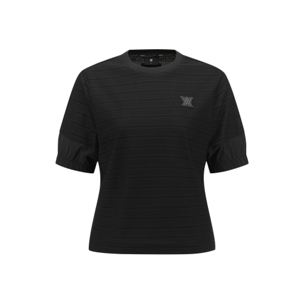 ANEW ゴルフレディースボリュームラウンド Tシャツ_BK