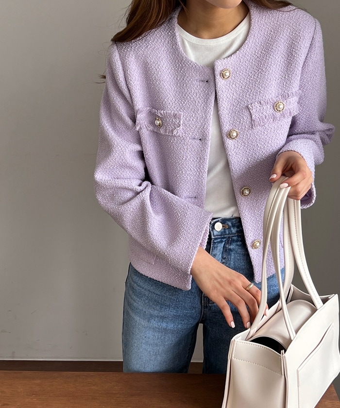 (2color)メロウパールツイードジャケット