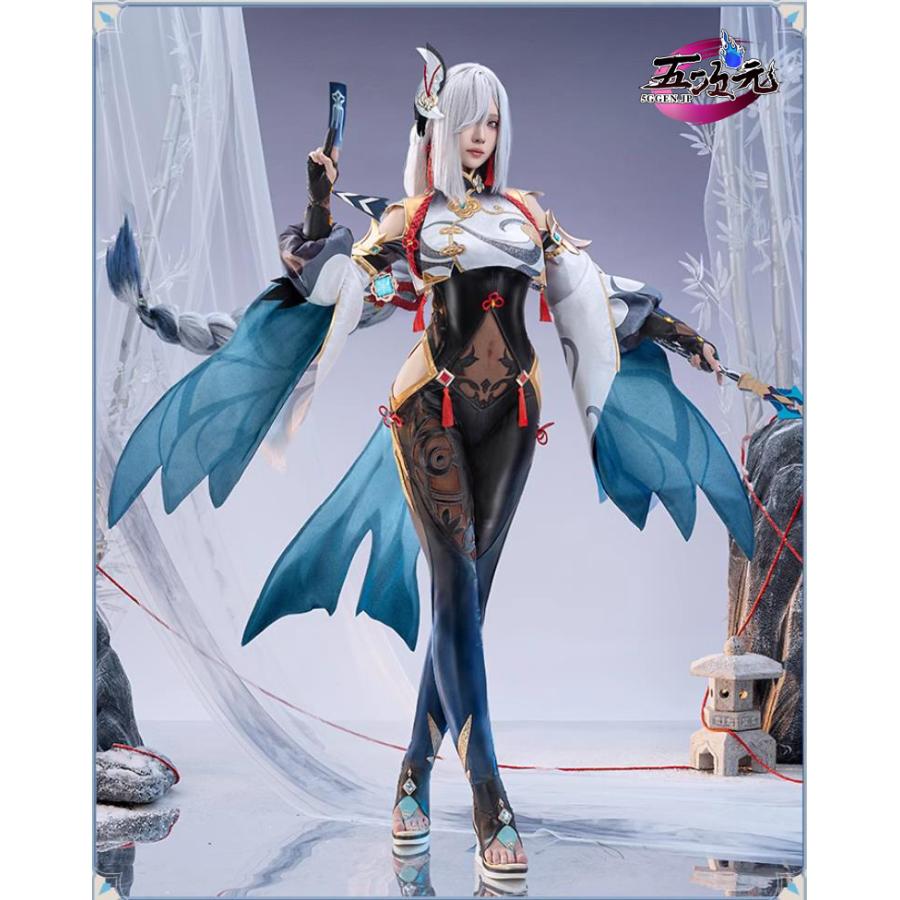 三分妄想　原神　コスプレ　申鶴　しんかく　リニューアルVer　衣装　ウィッグ　靴　追加可