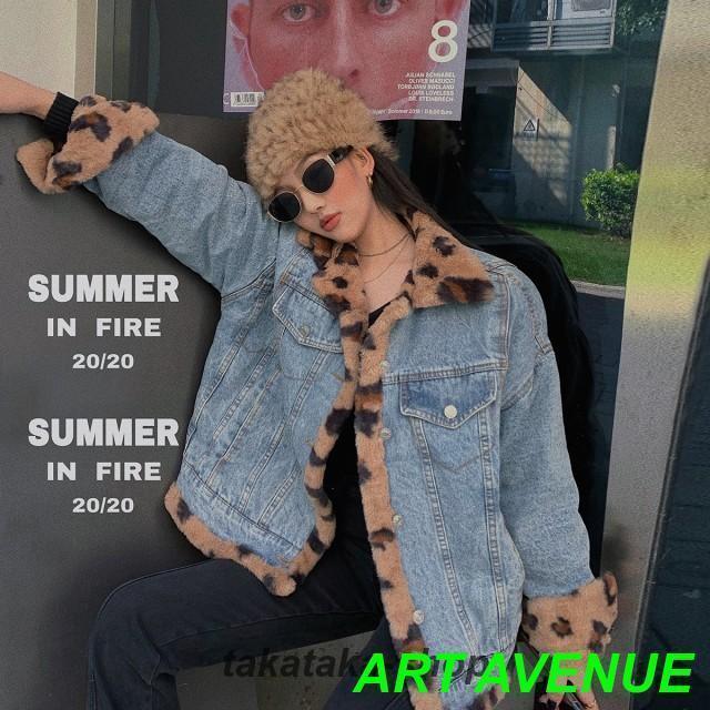 デニムジャケット ボア アウター レディース 冬 ファーコート ショート リバーシブル ボアブルゾン 裏ボアジャケット レオパード柄 ヒョウ柄 白 韓国