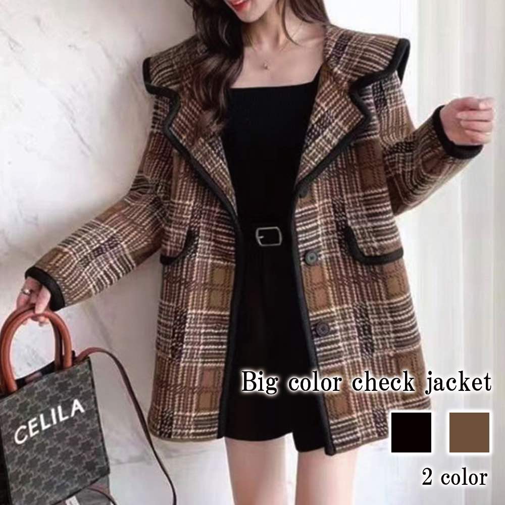 チェスターコート レディース ビッグカラーチェックジャケット キャメル トレンチコート 細身 ロング ステンカラーコート ショート丈 コート 着こなし 秋 ロングコート 軽い 暖かい 人気 大きいサイ