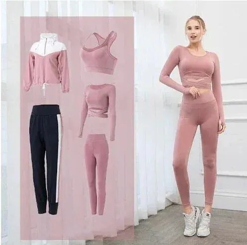 7点セット最新のヨガスポーツスーツ女性の速乾性のあるファッションジムスーツランニングスポーツ30%までに制限1