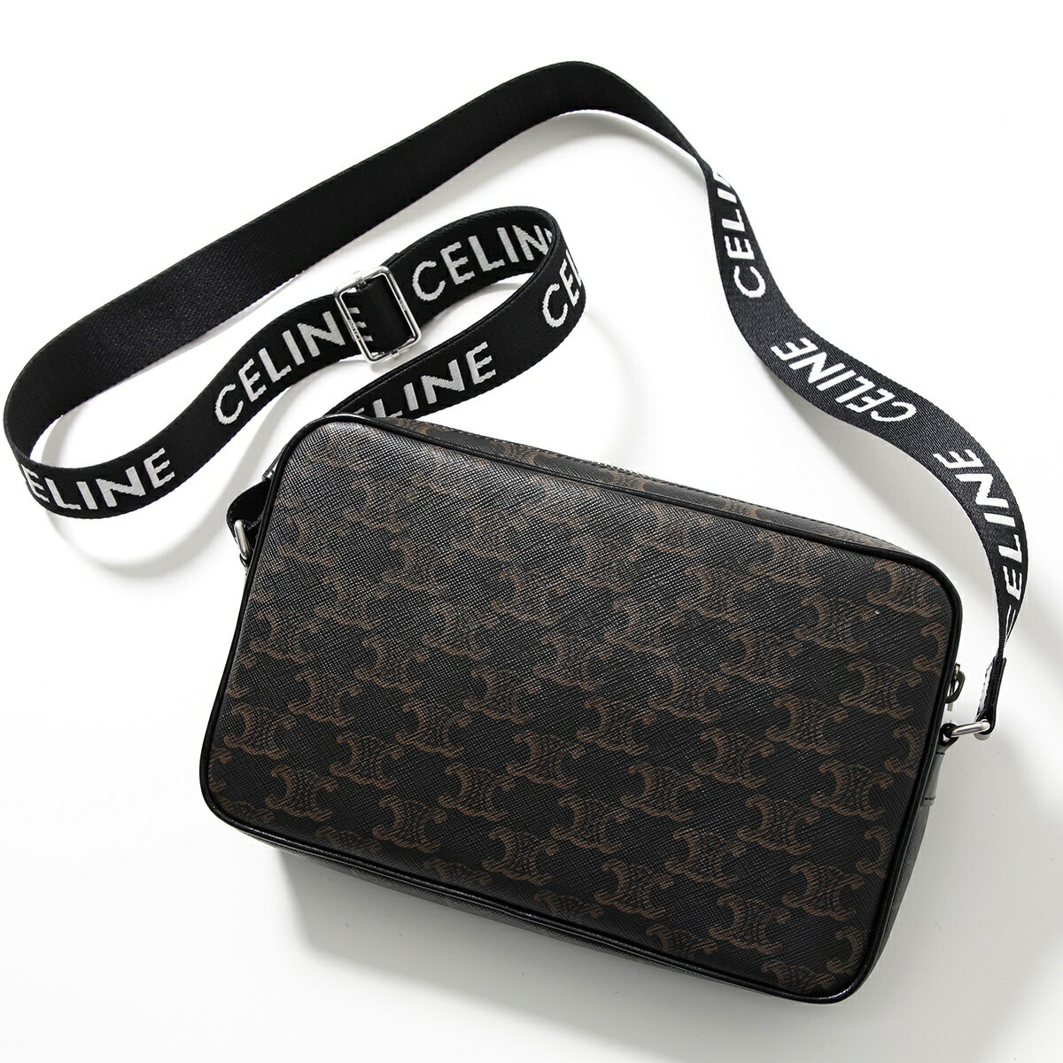 CELINE セリーヌ ショルダーバッグ Horizontal Messenger ホリゾンタル 197202DND.38OS メンズ トリオンフキャンバス メッセンジャーバッグ 鞄 ブラック