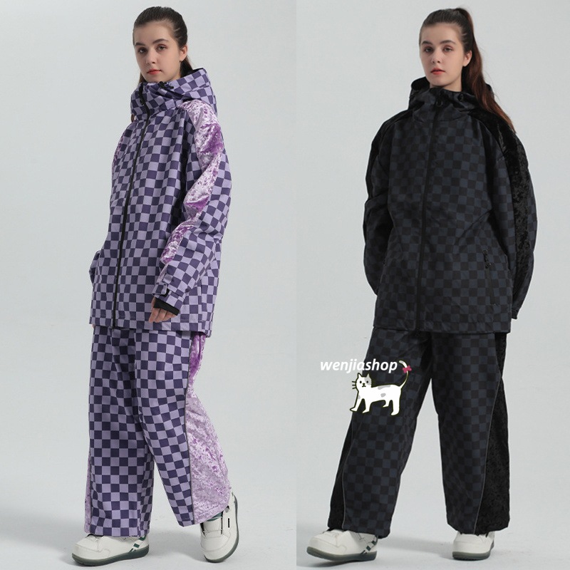 スノーボードウェア 2025 上下セット メンズ レディース アウター ジャケット パンツ ズボン ゆったり セットアップ ウィンタースポーツ 韓国風 防水防寒スノーウェア スキーウェア スノボウェア