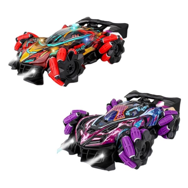 ラジコン スタントカー パープル レッド リモコン 車 男の子 ギフト おもちゃ クリスマス 人気 パーティ 子供 玩具 小学生