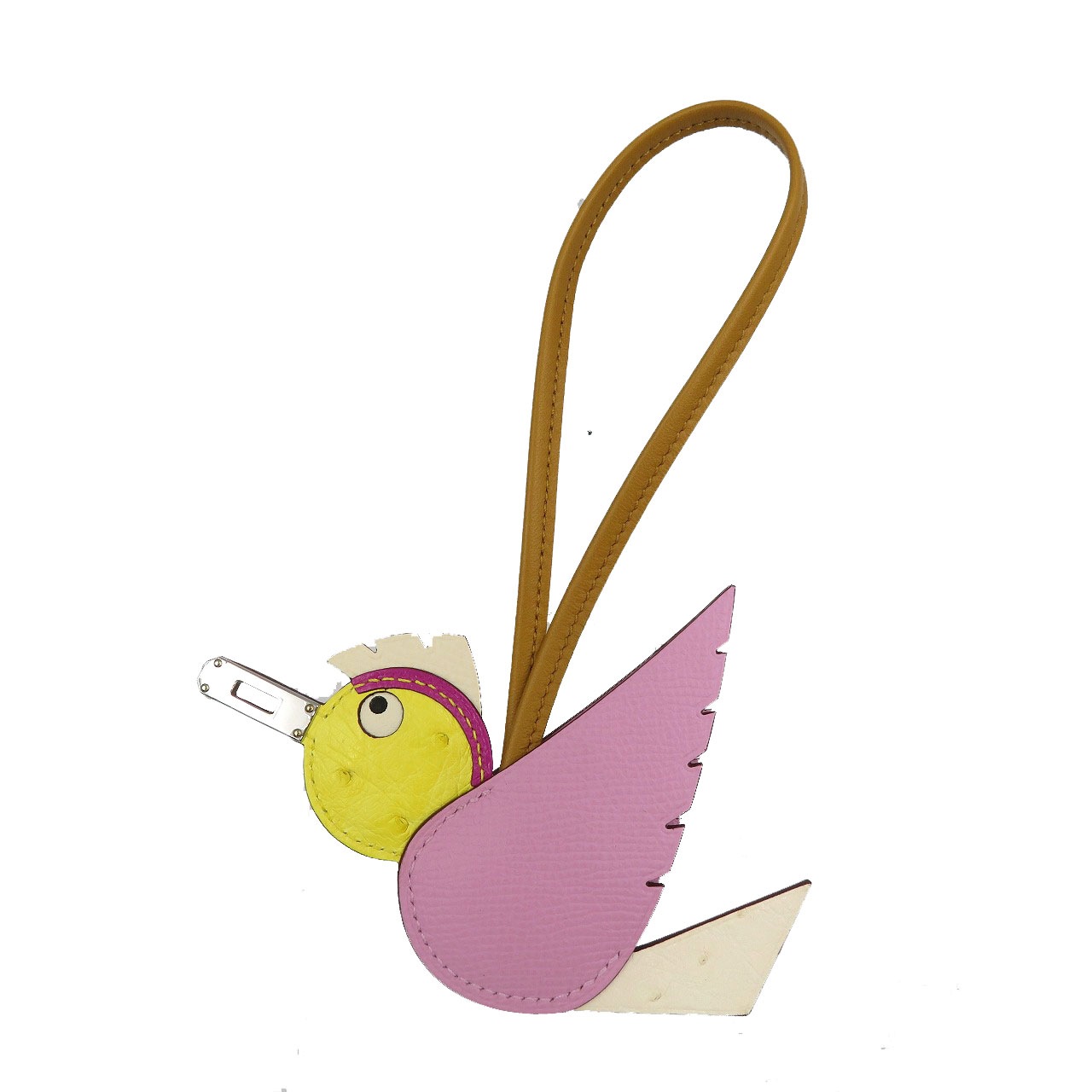 未使用品 バーディチャーム ケリー プレート キーホルダー オーストリッチ/ヴォーエプソン/オーストリッチ モーヴシルベルト B刻印 0569【中古】 ユニセックス