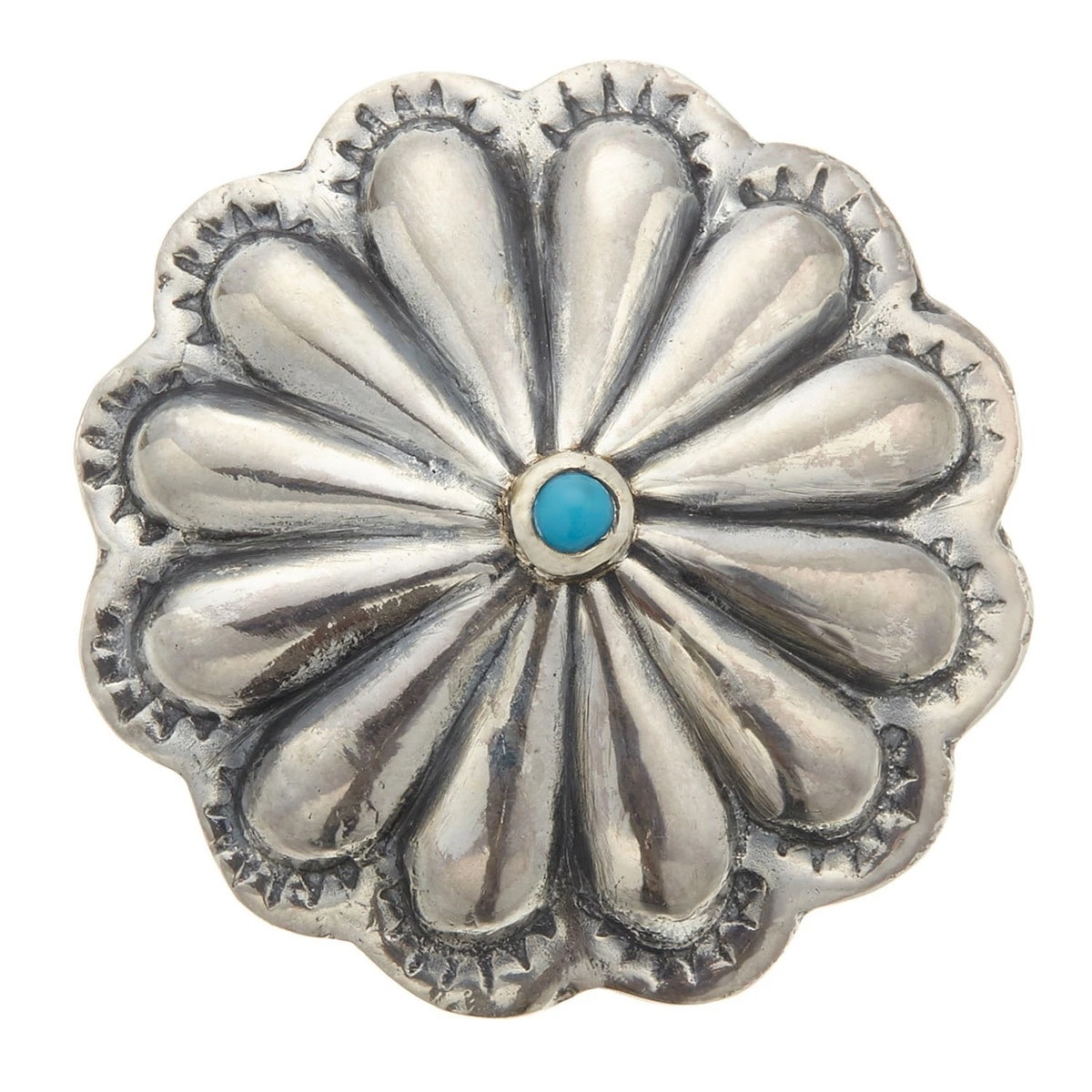 コンチョ レディース メンズ ユニセックス シルバー925製 ネリターコイズ 練りターコイズ ネジ式