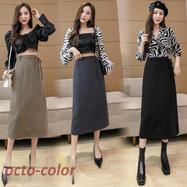 スカート ビジネススカート OL 膝丈 Aラインスカート カジュアル 秋 冬 着痩せ ボ ハイウエスト Aライン 通勤 通学 シンプル 上品 ヒップアップ 大人 4,561円