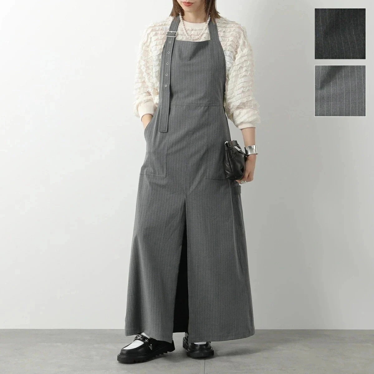 PROVOKE プロヴォーク ワンピース pinstripe apron dress PV-070042 レディース ホルターネック ピンストライプ ロング丈 【mega】