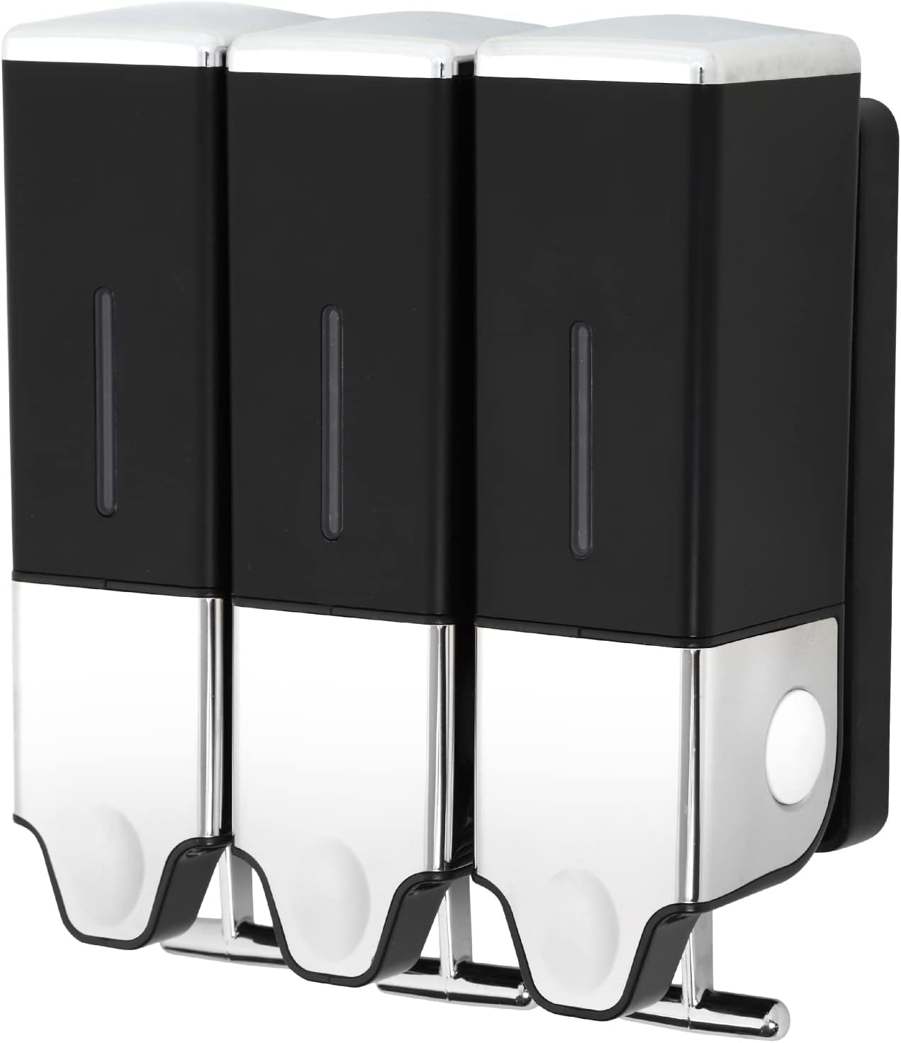 壁掛け式マグネット式シャンプーディスペンサー（ブラックトリプルパック 550ml x 3）