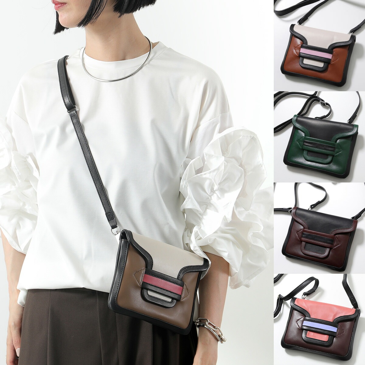 PIERRE HARDY ピエールアルディ ショルダーバッグ ALPHA POUCH アルファ ポーチ ABW01 レディース レザー ポシェット 鞄 カラー4色