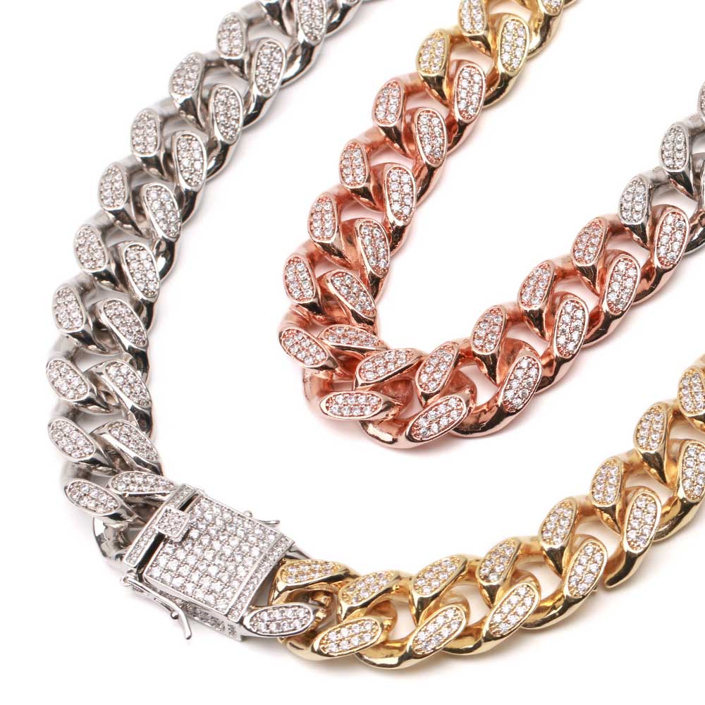 喜平チェーンネックレス パヴェ [n387]