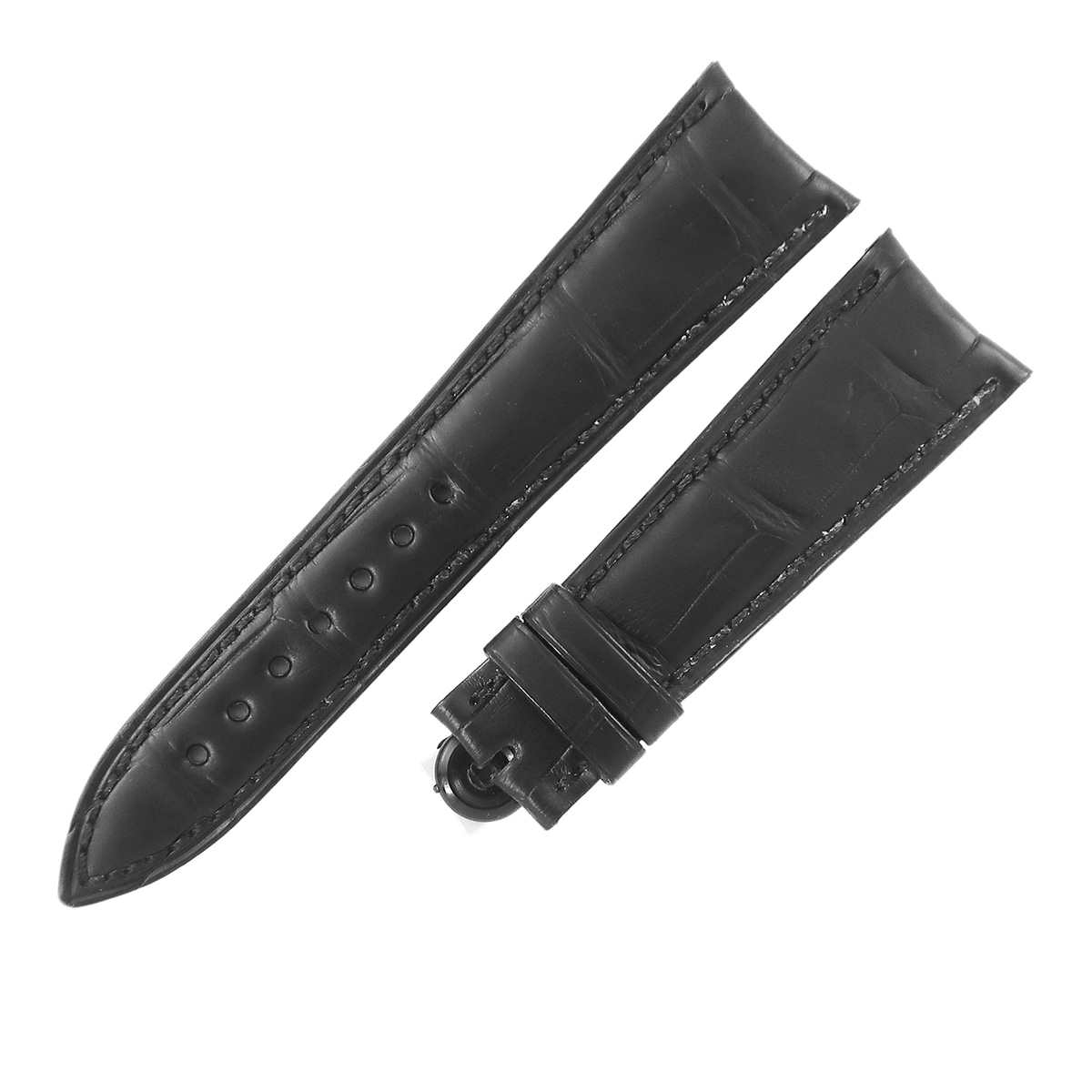 ラウンド 7000(39mm)用 クロコバンド メンズ 未使用 純正 マット ショート 20mm ブラック 黒 3年保証 26,646円