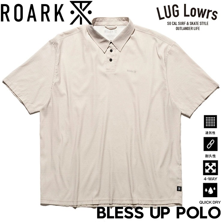 ROARK ロアーク ポロシャツ メンズ 半袖ポロシャツ 半袖シャツ 速乾 ストレッチ 吸湿発散 BLESS UP POLO RWJ1226-GRY 26SU 日本代理店正規品