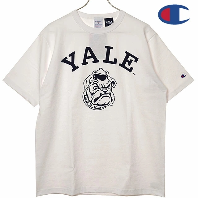 メール便 MADE IN USA Tシャツ メンズ T1011 [C5-D302] トップス 半袖 ヘビーウェイトコットン カレッジTee YALE WHITE/NAVY 正規取扱店