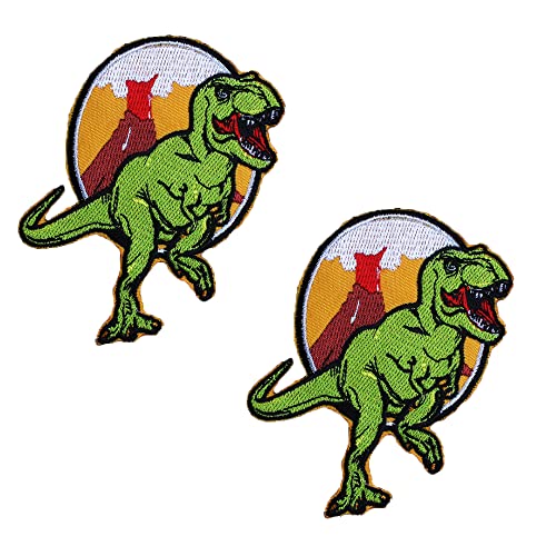 並行輸入品2Pcs Punk Style Dinosaur Logo Iron On Sew On