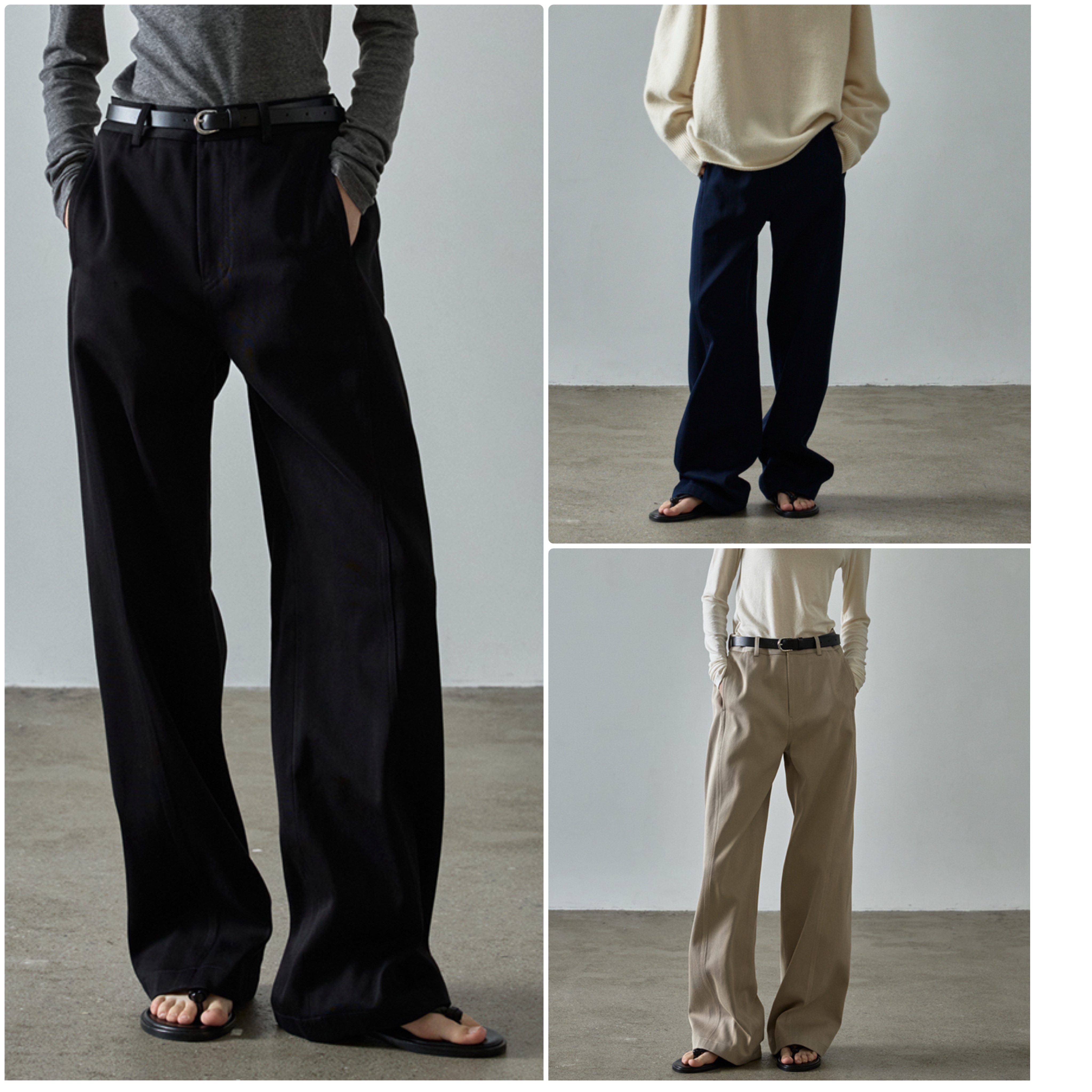 [FACADE PATTERN]カーブド コットン パンツ