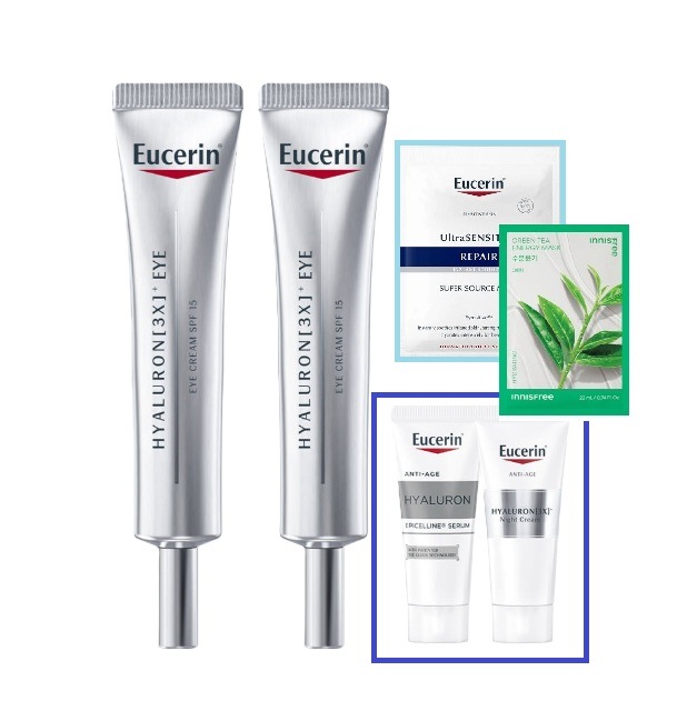 [1+1]ハイアルロン 3X アイクリーム 15ml ダブルパック+エピセリンセラム7ml+ナイトクリーム7ml+ウルセンマスク1枚+1マスク