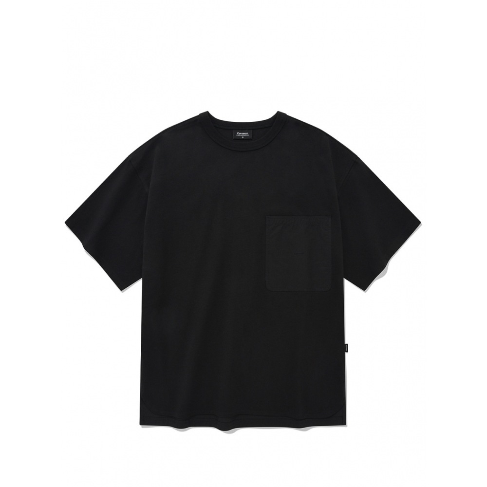 カバーナット 23SS ウーブンミックス Tシャツブラック