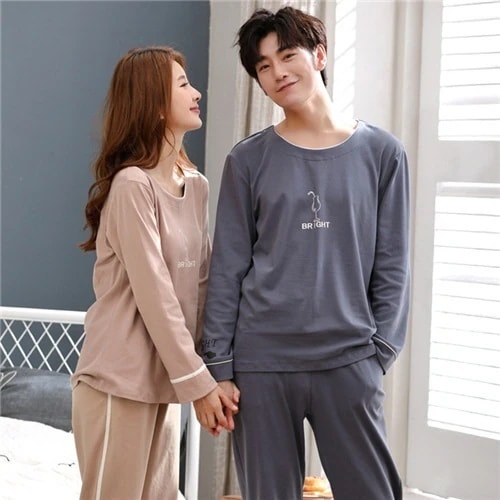 2026春新商品ペアパジャマ カップル ペア ルームウェア ペアパジャマ 春夏 結婚祝い プレゼント ペアパジャマ 大きいサイズ お祝い 長袖 カップル ペア パジャマ ギフト 上下 セット レディー