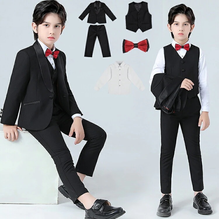 最安値販売 フォーマル 子供服 卒業式 発表会 男の子 キッズ 5点セット 入学式 男の子 ジュニア 卒業式 男の子 おしゃれ 子供 結婚式 お受験 タキシード ピアノ 発表会 小学校 細身 卒業式