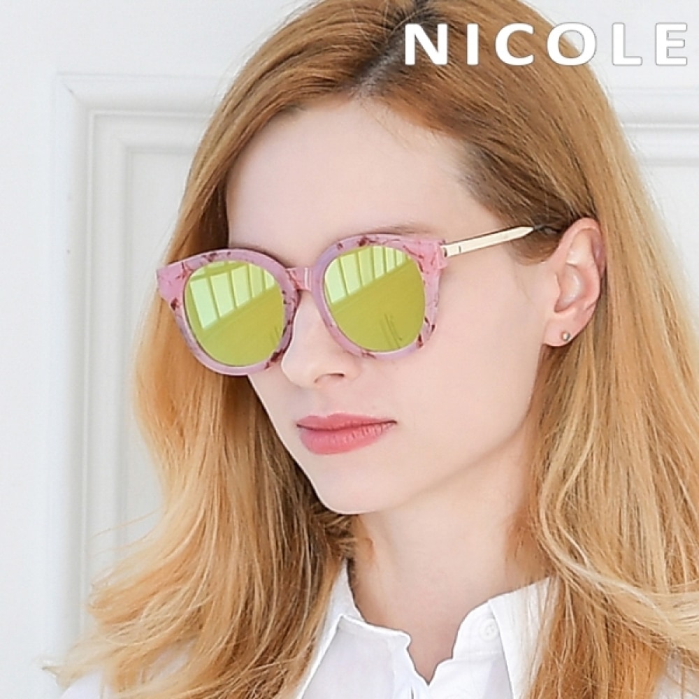 (ニコール) ニコールサングラスNI1050-ピンクマーブルゴールドミラー