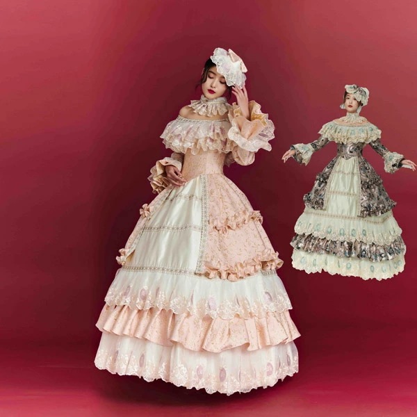 宮廷ドレス 中世レトロドレス 現代劇 舞台装 ステージ衣装としても最適 お姫様ドレス貴族風 コスチューム 忘年会 舞台 文化祭 新年会 忘年会 定番