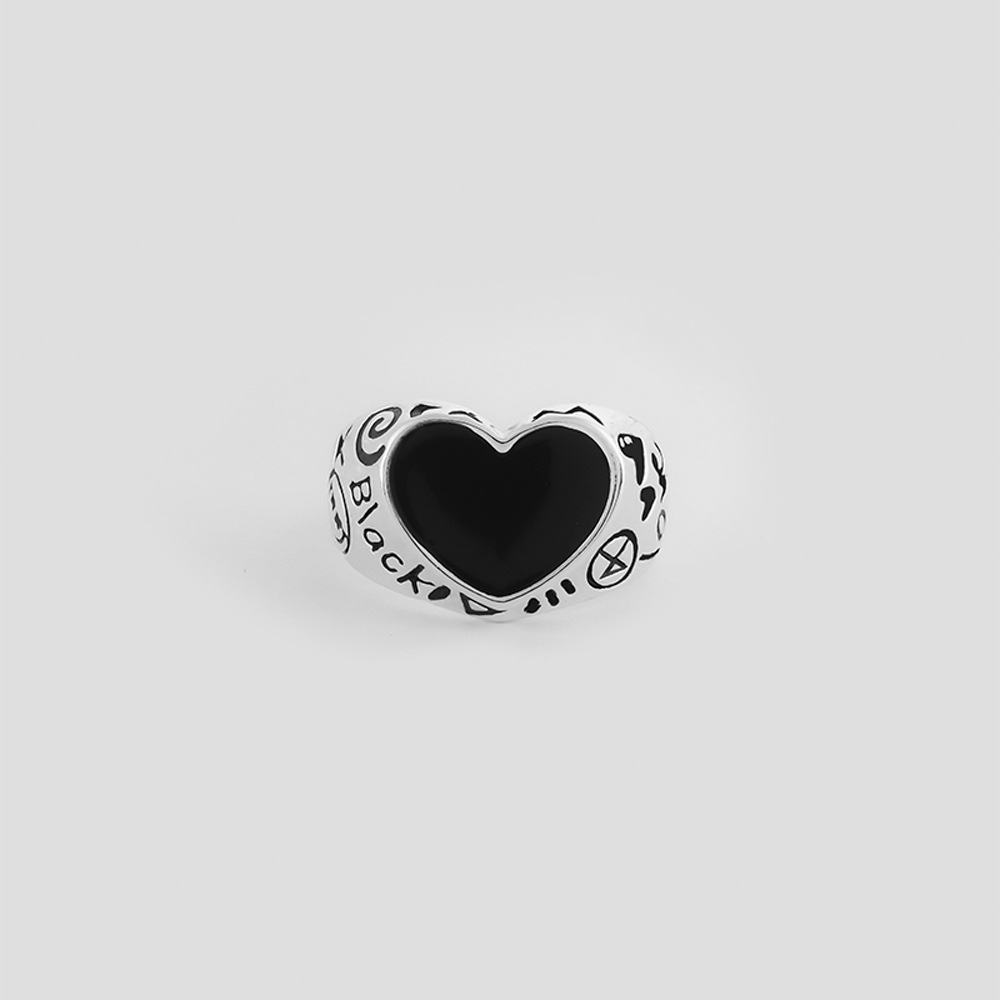 BLACK LOVE RNG SILVER925 (DOODLE)