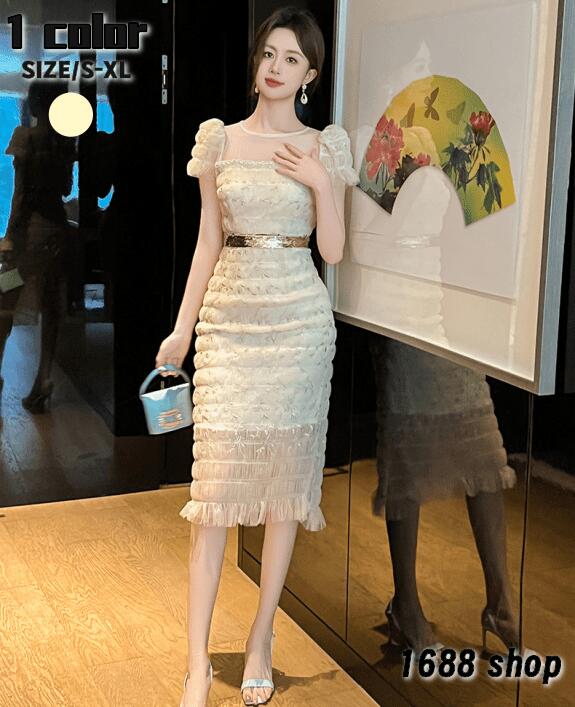 大特価2025 タイトワンピース 姫系ワンピース　シンプル　ワンピース インポート ひざ丈 ミドル丈 エレガント　韓国ファッション シンプル Vネック パーティドレス 半袖　お嬢様 セクシー ミニワン