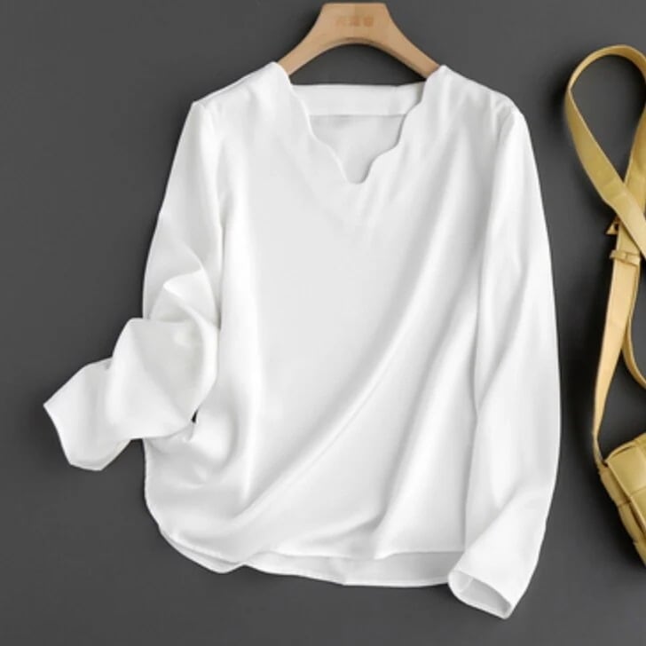 トップス デート かわいい 大人可愛い きれいめ シンプル カジュアル 大人 上品 おしゃれ お洒落 ブラウス 長袖 オフィス 無地 通勤 着回し 定番 インナー レイヤード 春 秋 韓国 コーデ