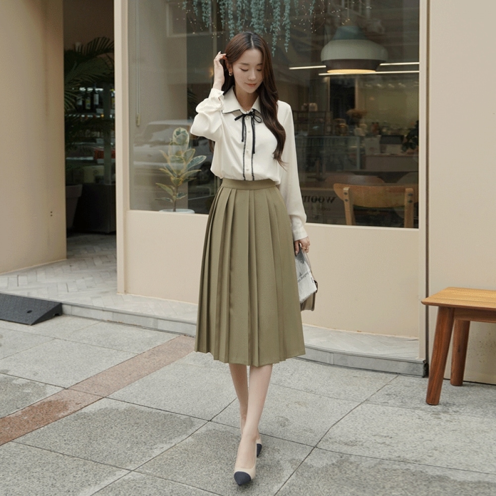 クリック＆ファニールネンプリーツスカート