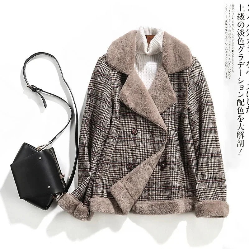 メガ割 人気商品超目玉 コート ファージャケット レディース 40代 ボアコート チェック柄 エコ毛皮コート 暖かい ボアジャケット ショート丈 アウター 通勤 着痩せ カジュアル