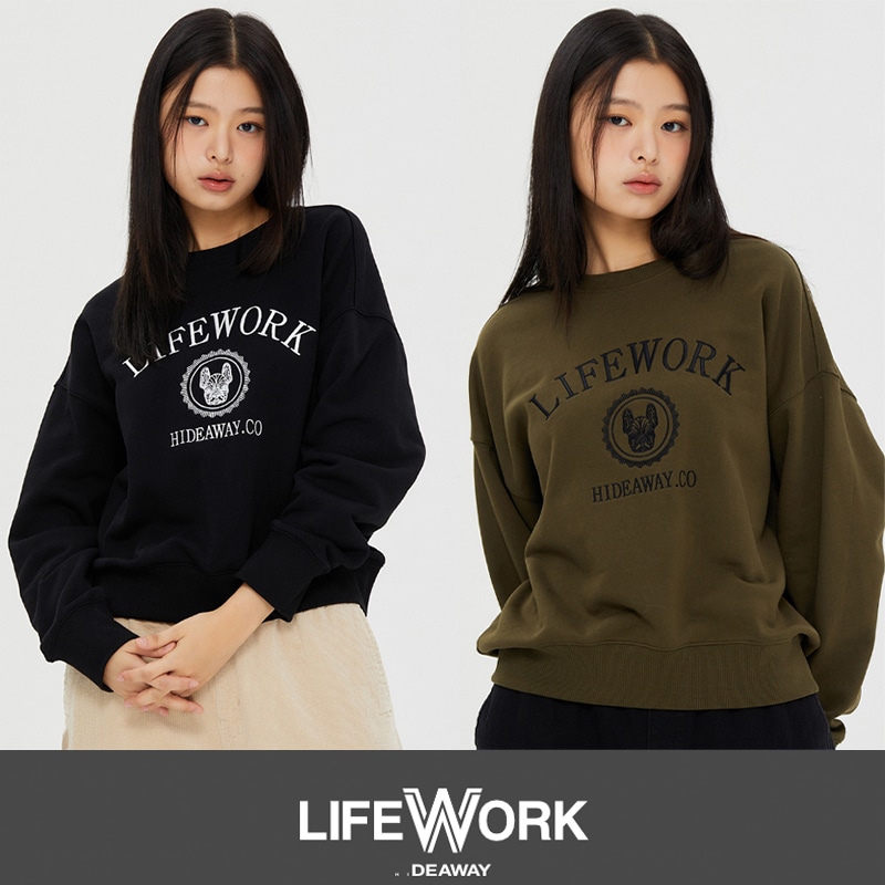 [LlFEWORK] アーチ刺繍ロゴスウェットシャツ