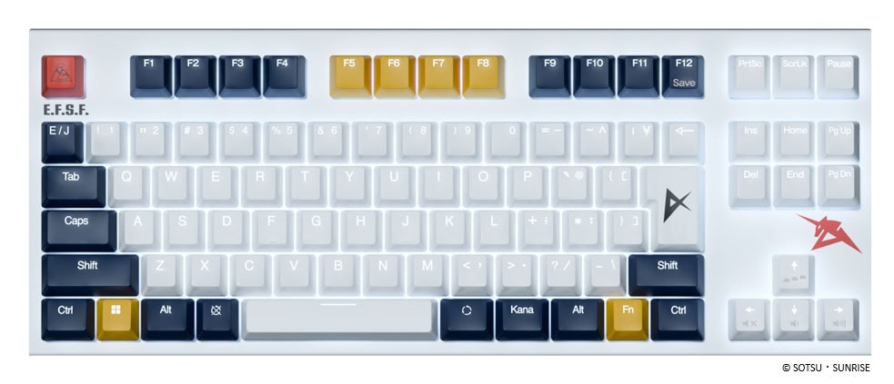 東プレ キーボード REALFORCE GX1 Plus Keyboard 『機動戦士ガンダム 逆襲のシャア』 νガンダム モデル 日本語配列（νガンダムイメージホワイト） X1PCN1