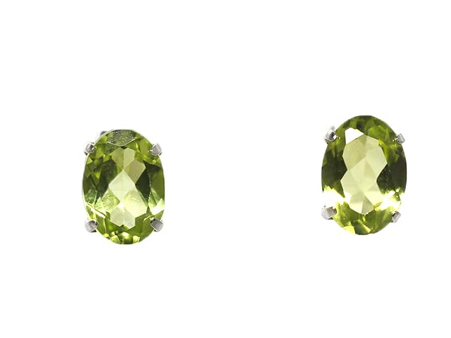K14WG ペリドット オーバルピアス