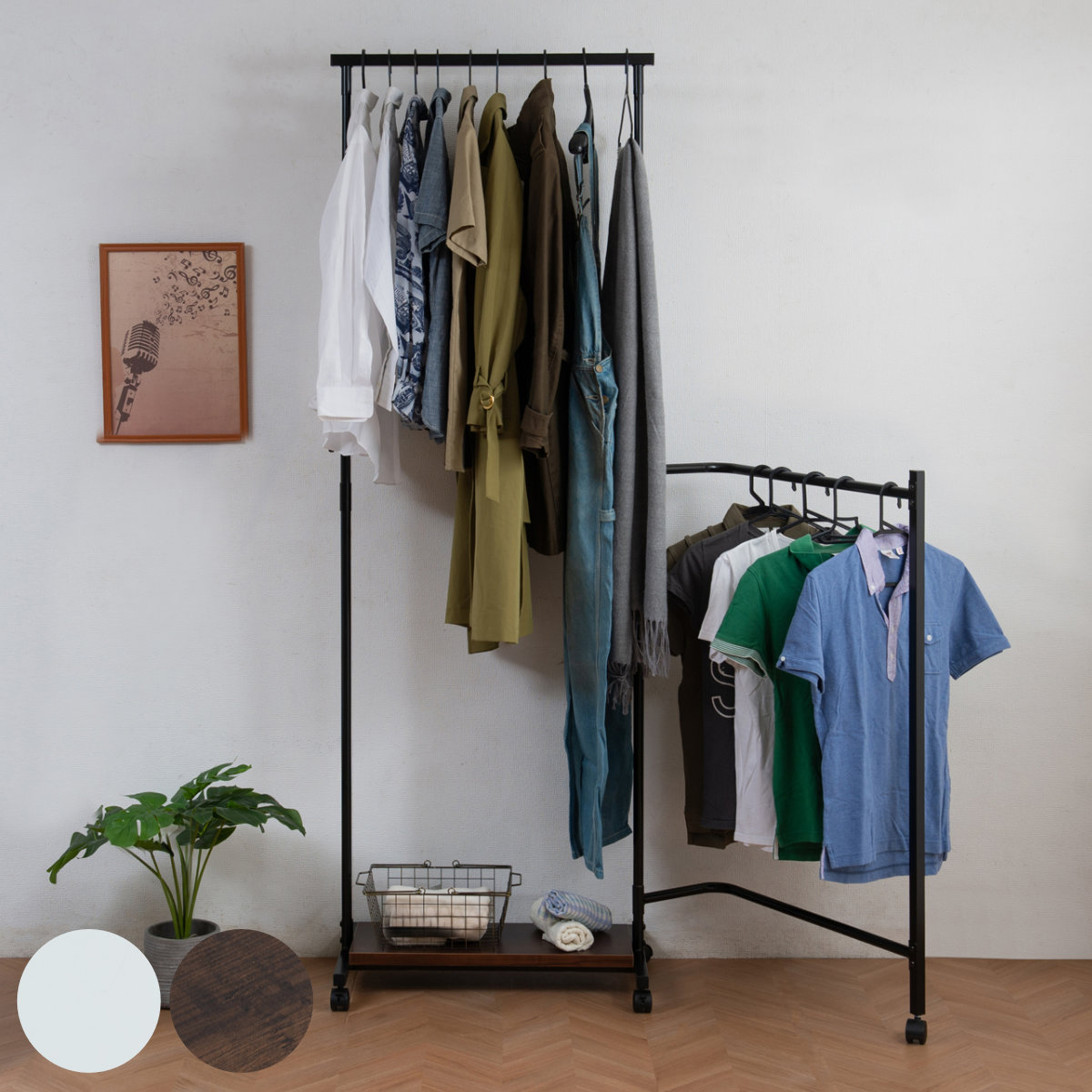ハンガーラック TBAR フレキシブル多機能 コートハンガー 洋服掛け コート掛け 収納 洋服 掛け 衣類 キャスター付き 高さ調節 スリム 2段 日本製 折りたたみ おしゃれ パイプハンガー