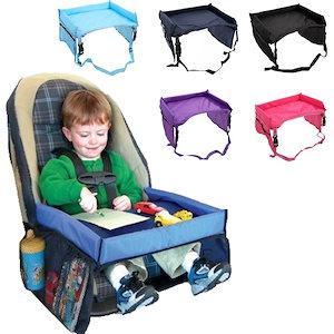 納期21日ロードトリップの必需品キッズトラベルトレイカーシート用大型アクティビティラップトレイテーブルポケットオーガナイザー赤ちゃん子供
