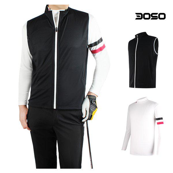 []ゴルフコーディ ゴルフウェア 男性 ゴルフベスト+インナーウェア セット/KSEB
