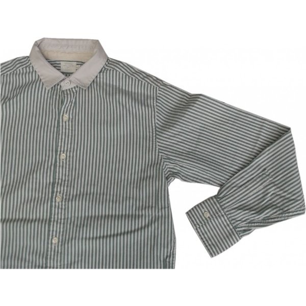 ラグビー ラルフローレン 長袖 クレリックシャツ ストライプ グリーン RR2-033