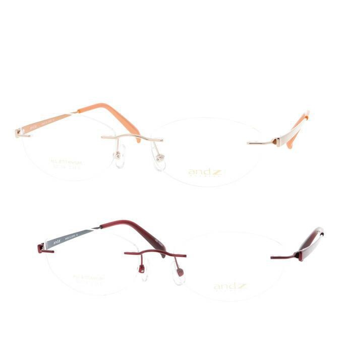 メガネ AZ-1020 col.GP/WN 52mm 2color 日本製 βチタン ツーポイント フチなし