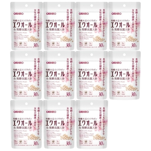エクオール&発酵高麗人参 30日分 オリ ヒロ 大豆イソフラボンサプリメント 11個セット