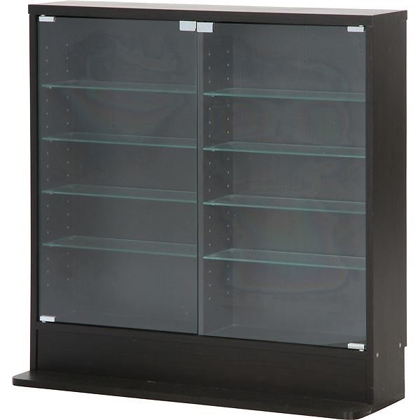 ガラスコレクションケース ロータイプ 浅型 BK ブラック