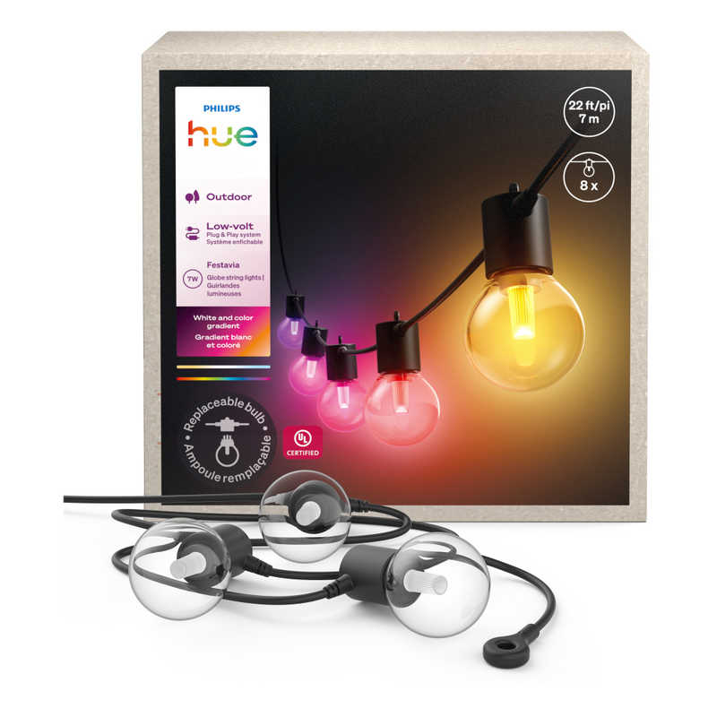 フィリップス　PHILIPS　Philips Hue アウトドアストリングライト スマートライト 7m フルカラー 一般電球形　PHOS7M
