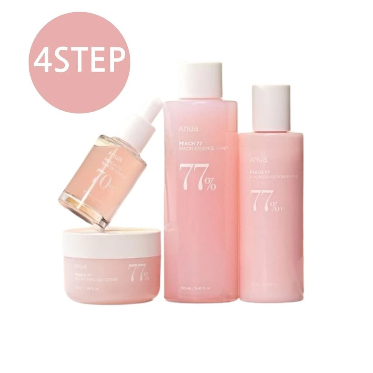 [SET] 桃 ナイアシン4STEP(エッセンストナー+コンディショニングミルク+セラム+クリーム)