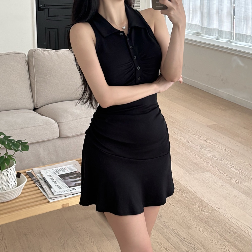 カレン カラーシャーリングワンピース