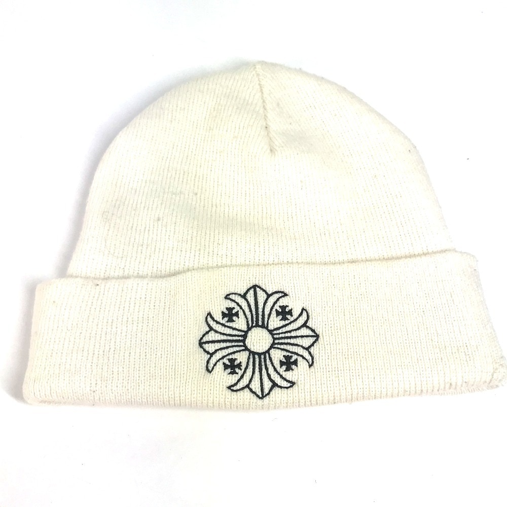 ニット帽 ロゴ ビーニー 帽子 ニット帽 ニットキャップ アクリル ホワイト