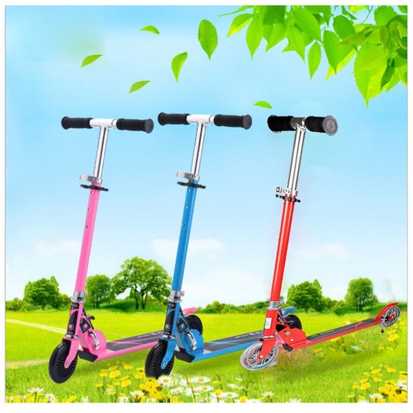 子供用 キッズ用 折り畳み式キックスクーター　軽量アルミ製 LED キックスケーター 光るホイール後