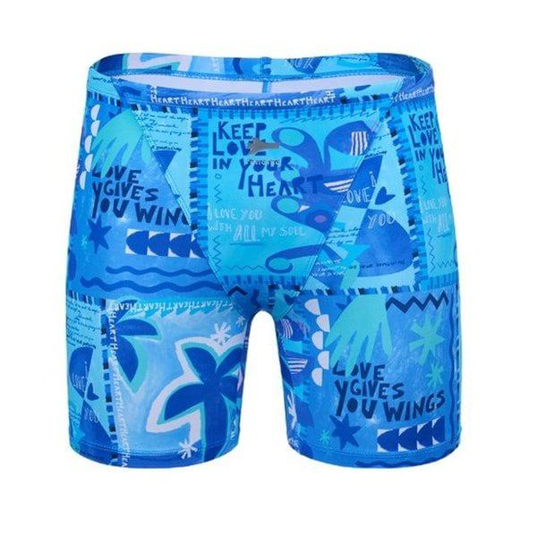 男性キッチュヤシの木3部水着ブルーRN-MF2F802-BU