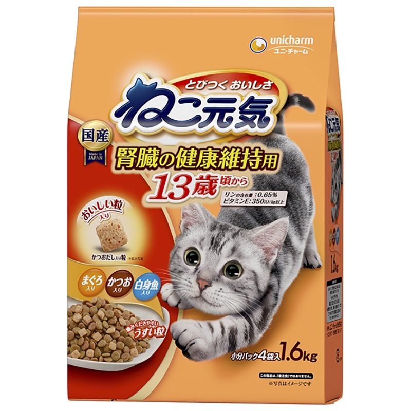 キャットフード　１３歳以上かつお入り　１．６ｋｇ　超高齢猫用　６袋入り　ＣＲＣ35―15―88―30―00
