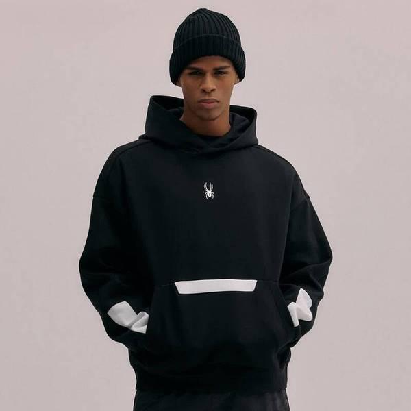 男性カラーブロックフード付きTシャツ SPIPCNHD302MBLK 710224
